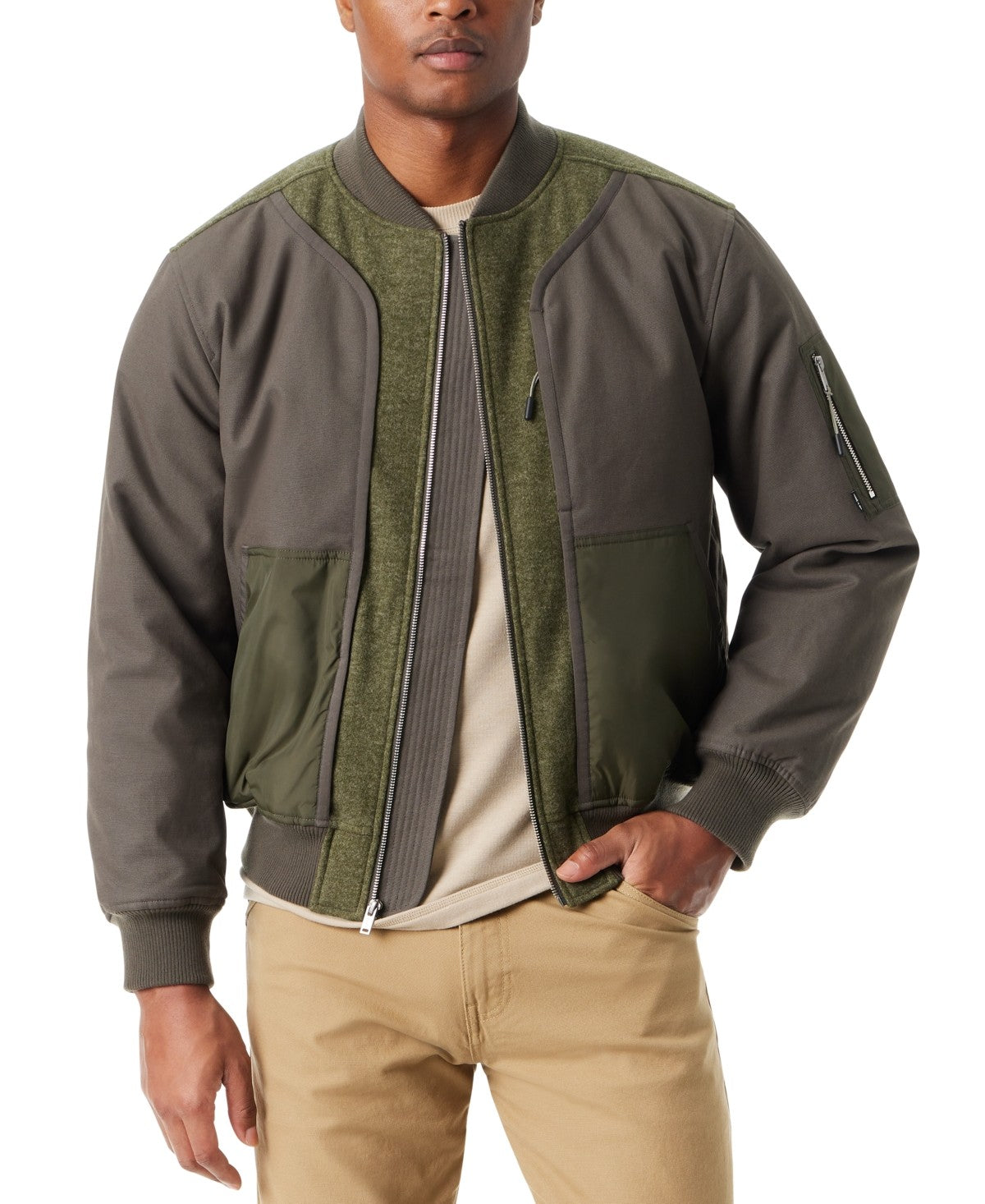 Bass Outdoor Mens Bomber Jacket Coat XXL Green Stretch Solid