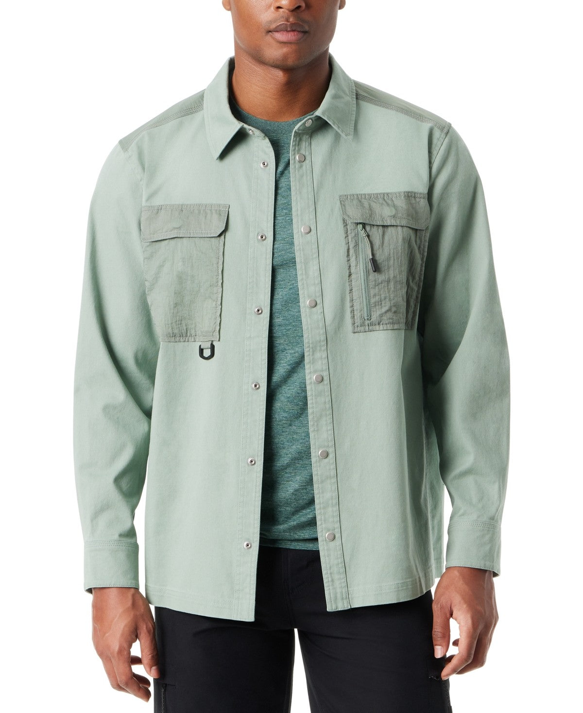Bass Outdoor Men Relaxed fit Shacket Coat XL Green Solid