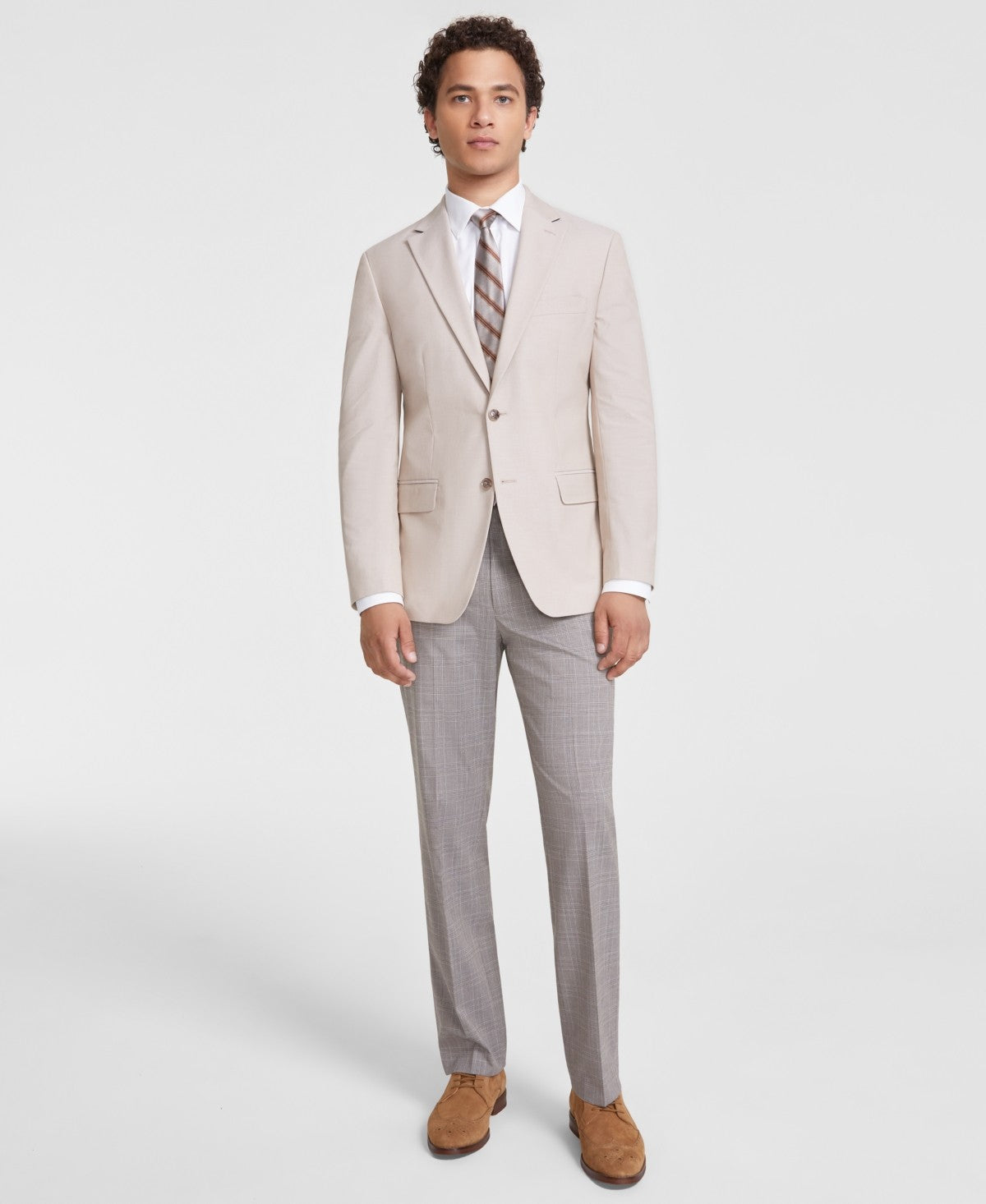 Tommy Hilfiger Mens Modern fit Sport Coat Blazer 42 L Beige Solid