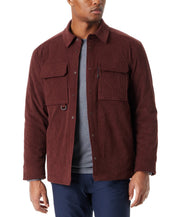 BASS OUTDOOR Mens Relaxed Fit Shacket Coat XL Red Solid