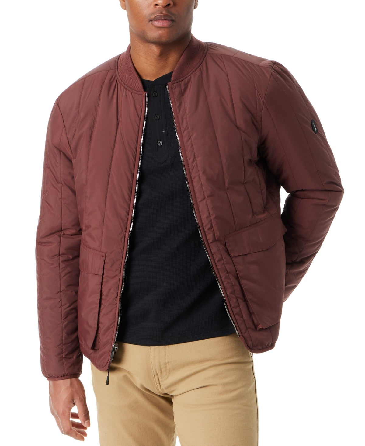 Bass Outdoor Mens Regular fit Full Zip Coat XXL Brown Solid Reversible