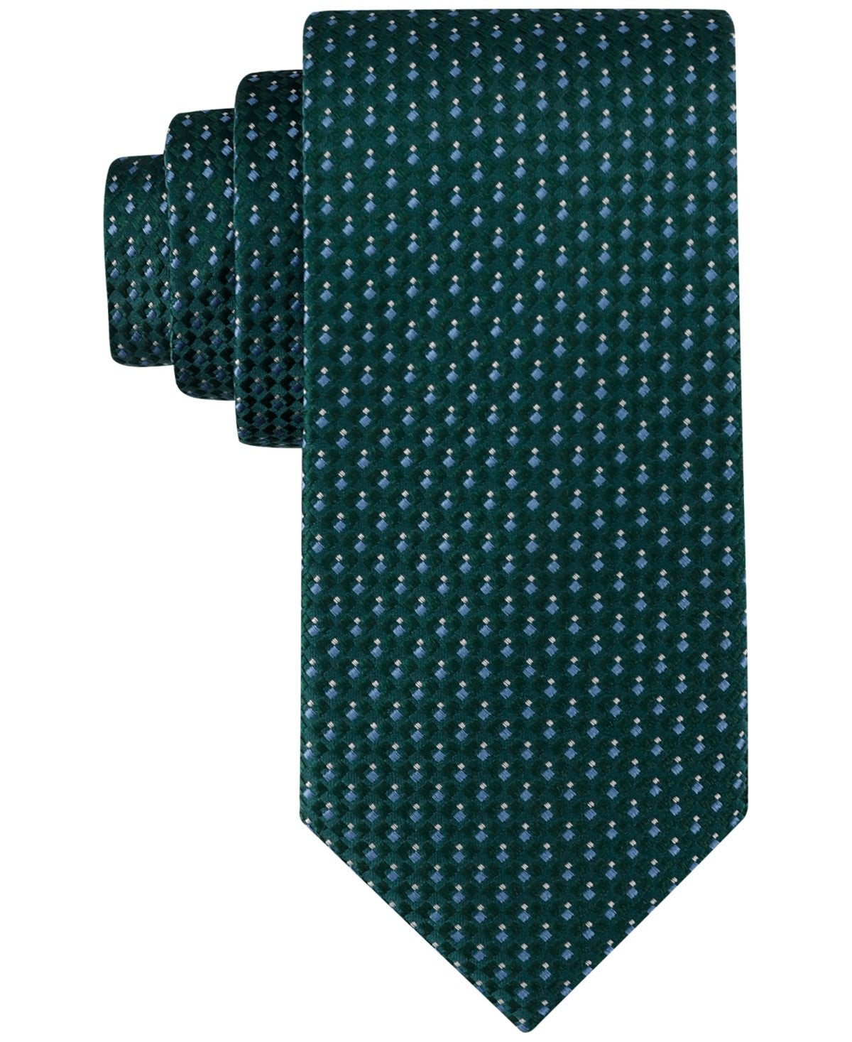 Tommy Hilfiger Mens Jackson Geometric Neck Tie Green Hunter Green