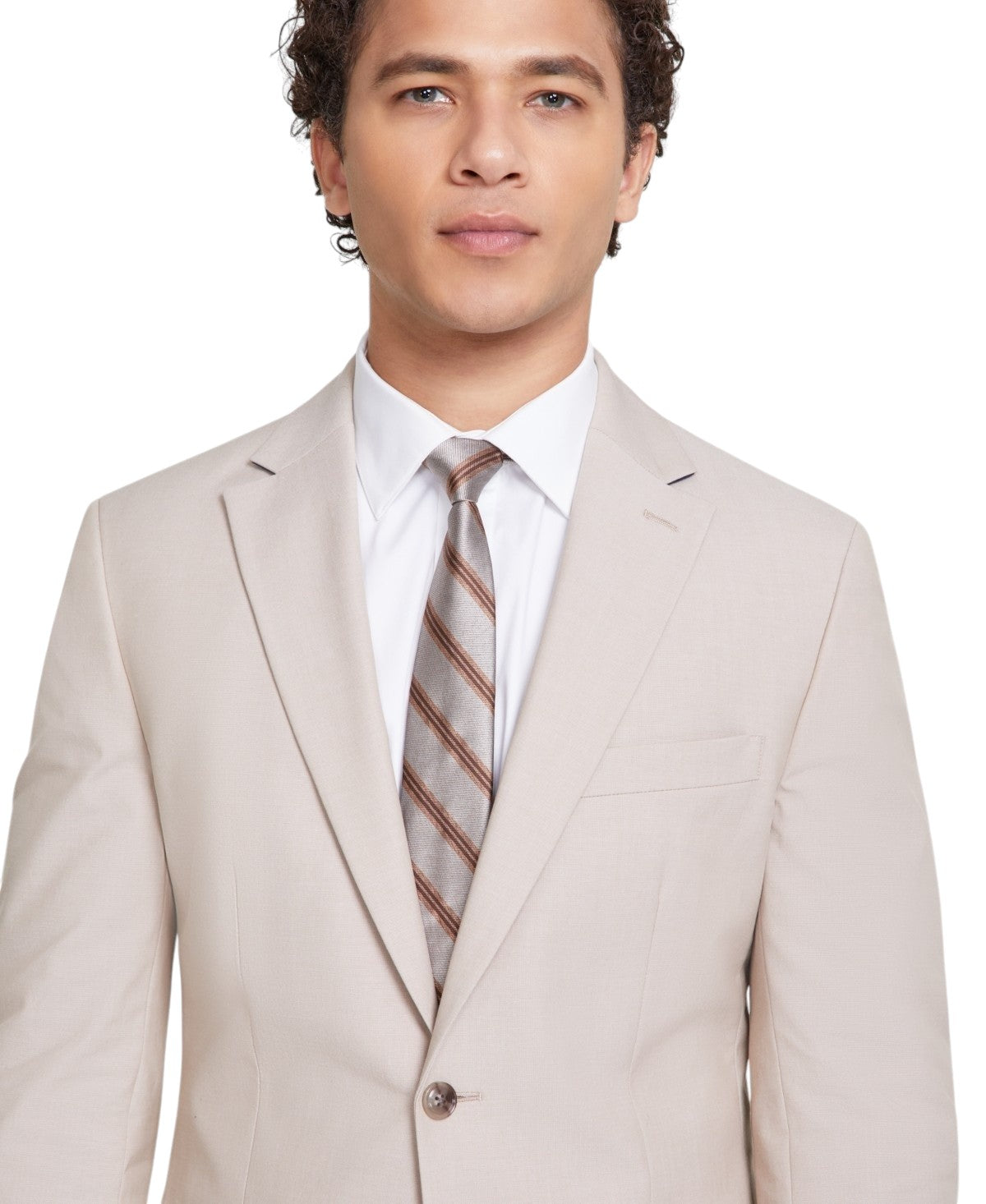 Tommy Hilfiger Mens Modern fit  Cotton Sport Coat Blazer 38 R Tan Solid
