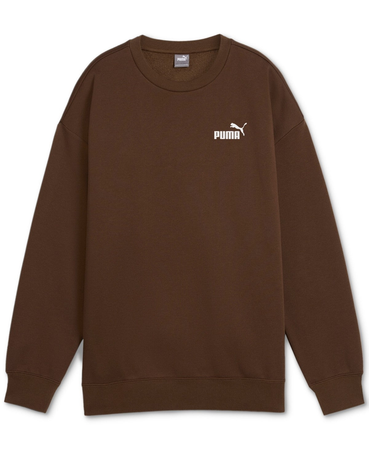 Puma Women Regular fit Long Sleeve Crewneck Sweatshirt Large Brown Solid
