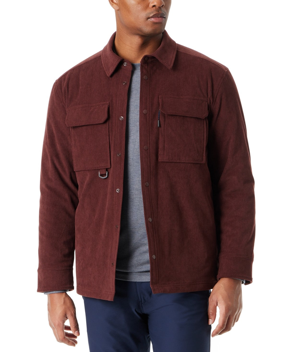 Bass Outdoor Mens Relaxed fit Shacket Coat Large Brown Solid
