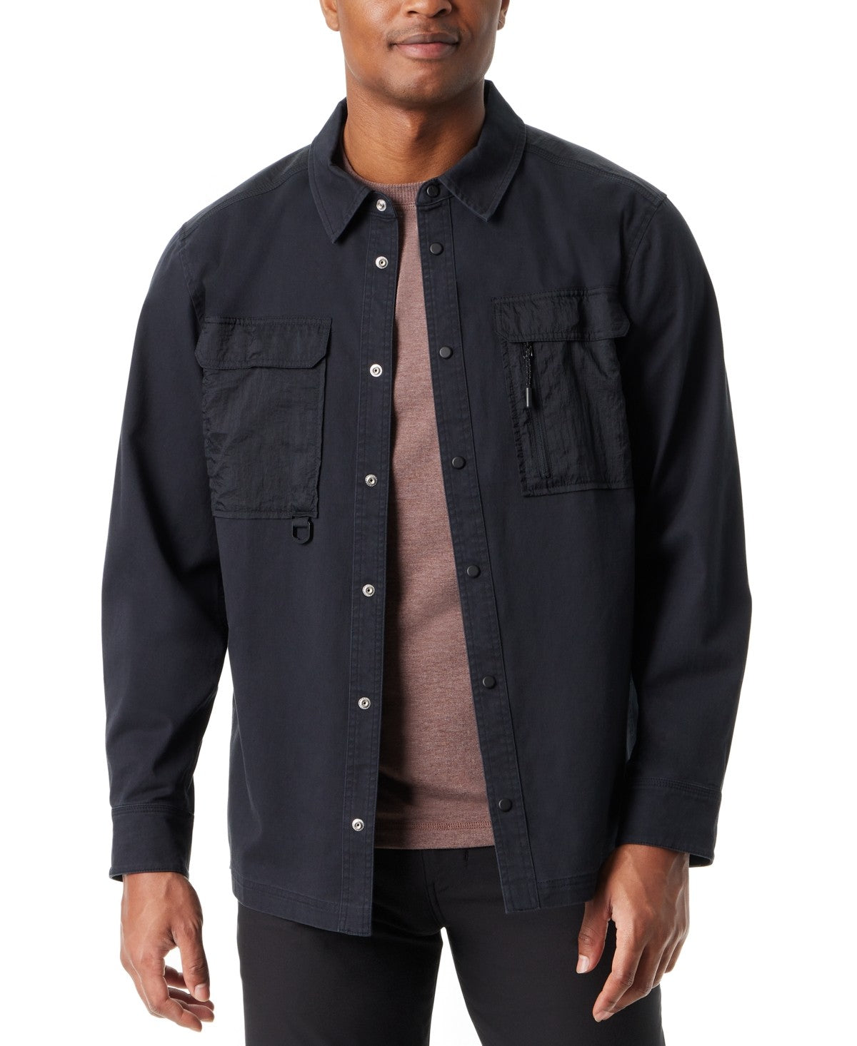 Bass Outdoor Men Relaxed fit Shacket Shirt Jacket Medium Black Solid