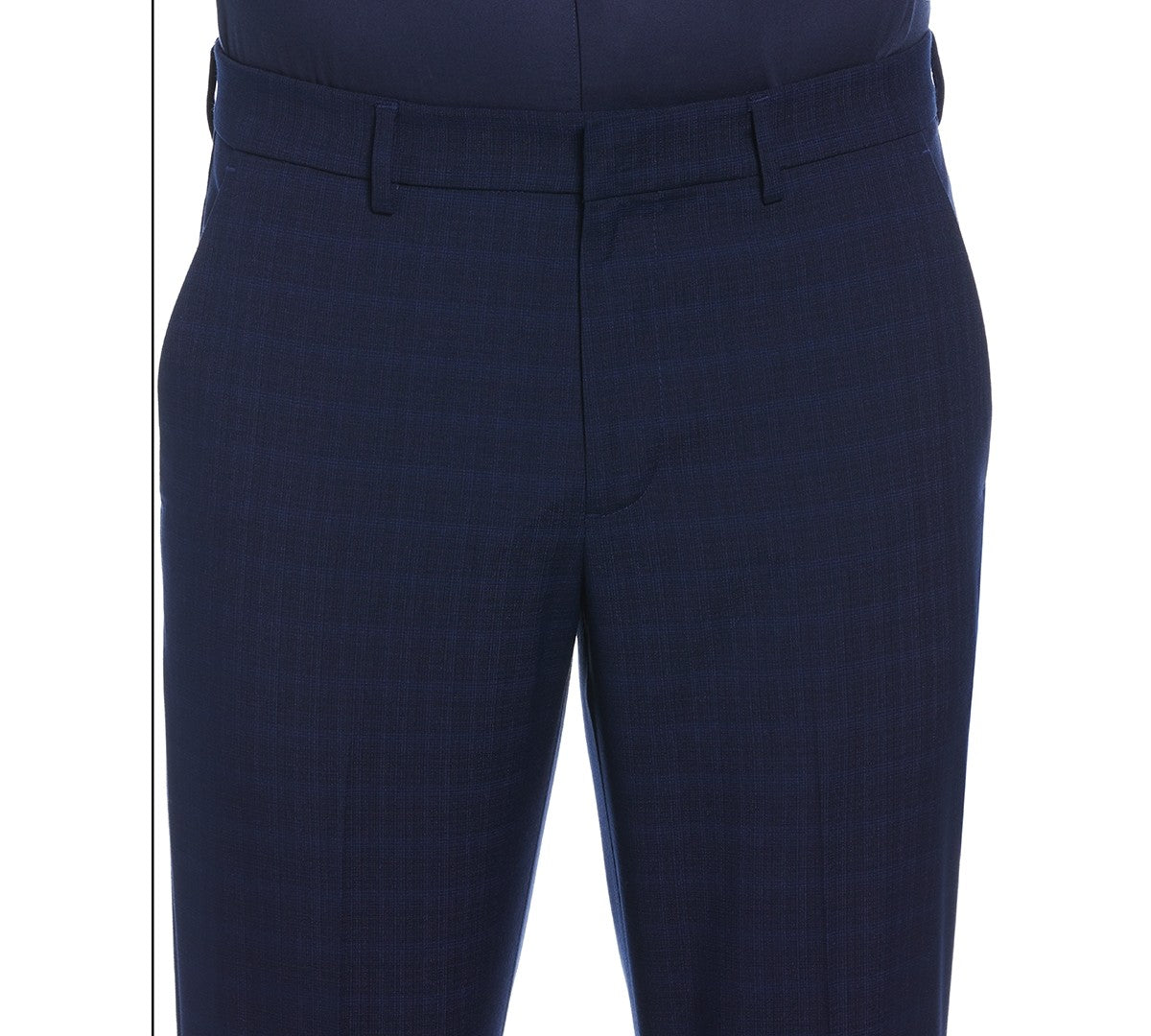 Perry Ellis Portfolio Mens Modern fit Dress Pants 38 / 30 Navy Blue Plaid