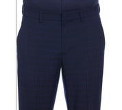 Perry Ellis Portfolio Mens Modern fit Dress Pants 38 / 30 Navy Blue Plaid