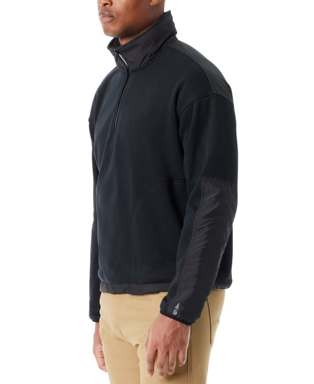 Bass Outdoor Mens Regular Fit Convertible Hood Quarter Zip Sweater Black XXL
