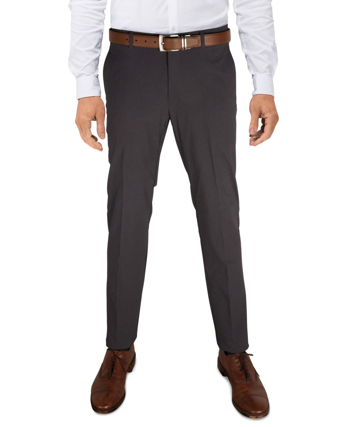 Tommy Hilfiger Mens Modern fit Dress Pants 35 / 30 Grey Solid Stretch
