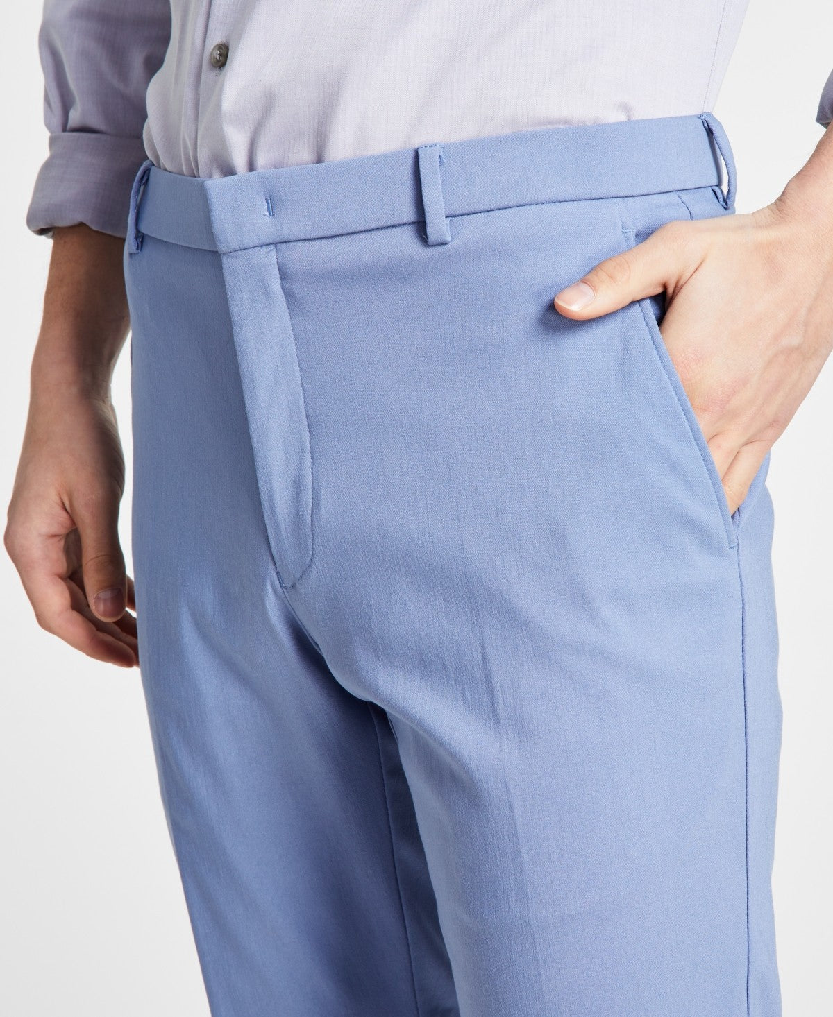 Tommy Hilfiger Mens Modern fit Dress Pants 35 / 32 Light Blue Solid