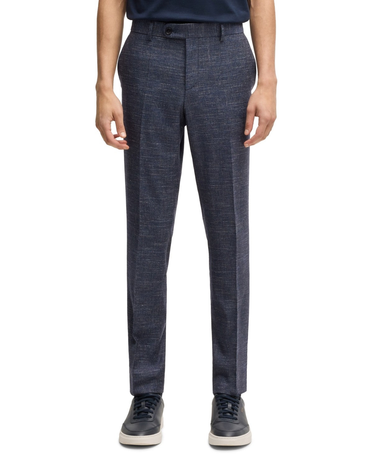 Hugo Boss Mens Slim fit Dress Pants 36 / 32 Dark Blue Solid Stretch Wool
