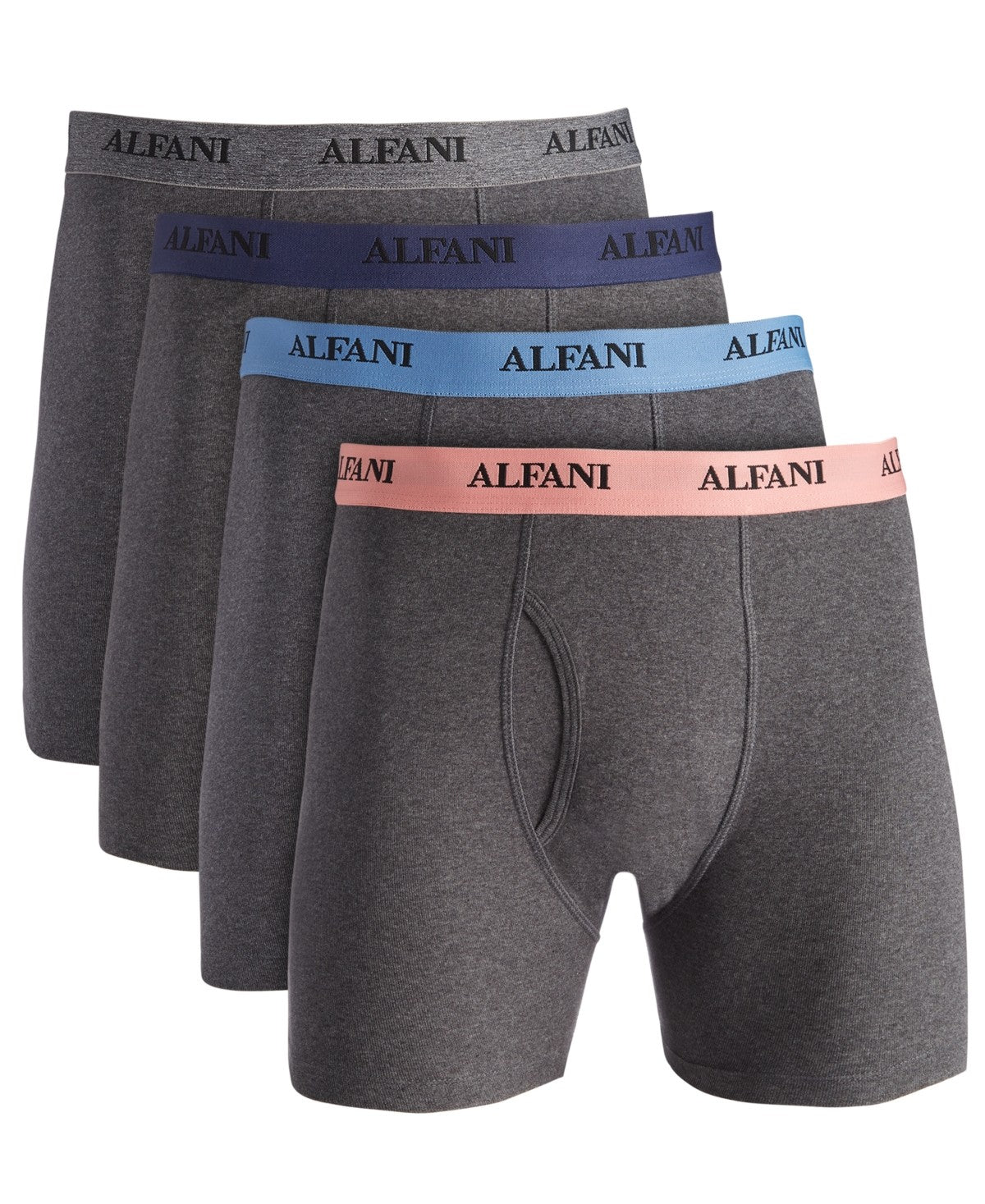 Alfani Mens 4 Pack Regular fit Boxer Briefs Underwear Small Grey Solid