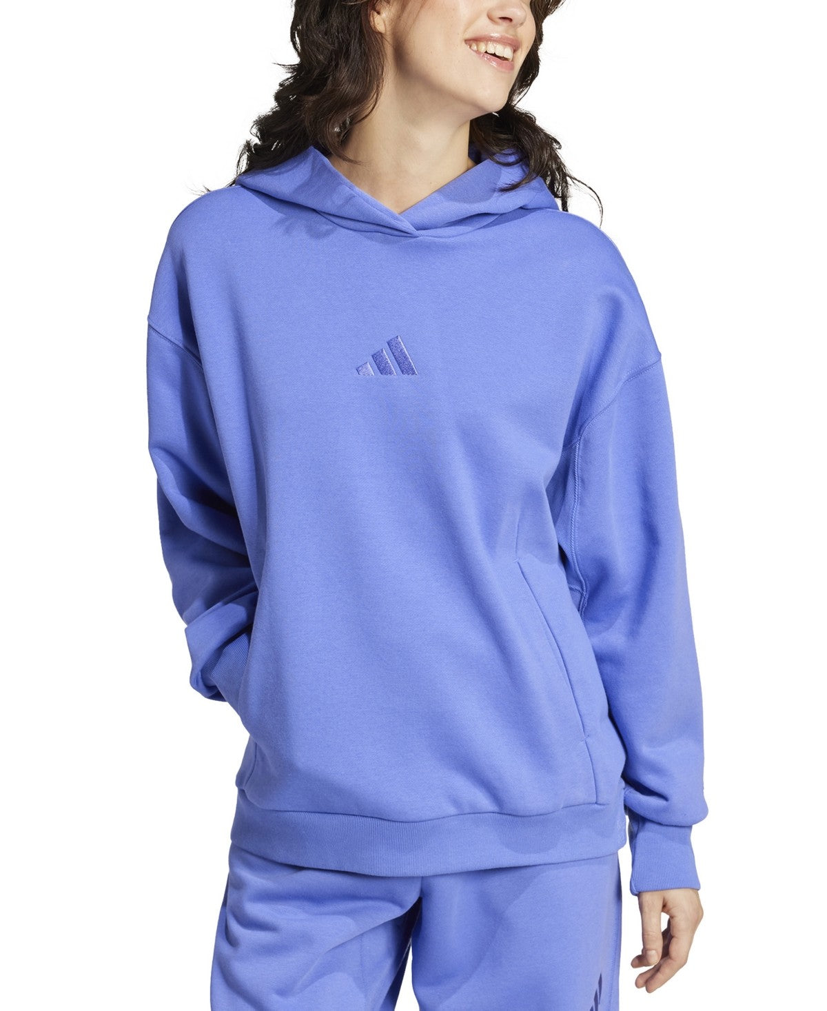 Adidas All Season Fleece Embroidered Pullover Hoodie Large