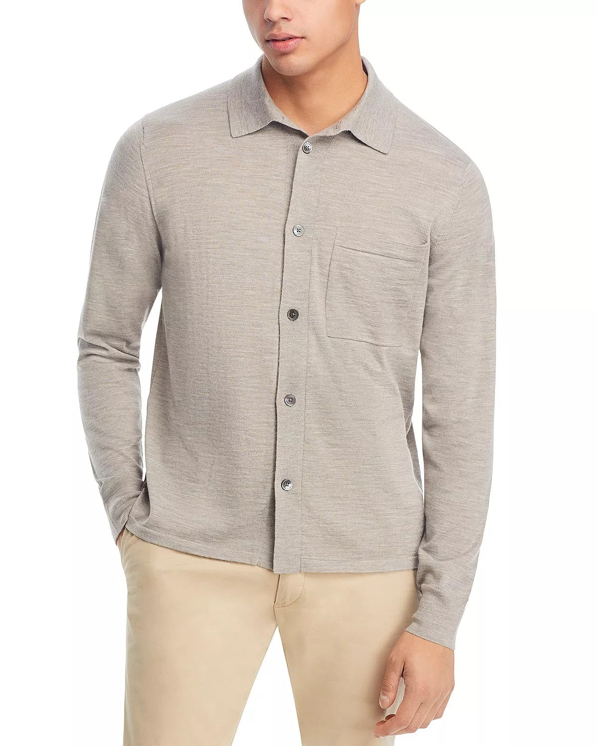 Norse Projects Mens Rollo Tech Merino Wool Knit Polo Shirt XXL Sand Tan
