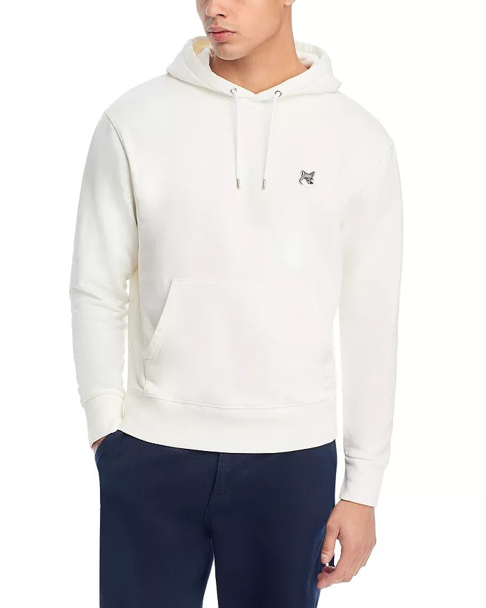 Maison Kitsune Gray Fox Head Patch Hoodie Sweatshirt Medium White