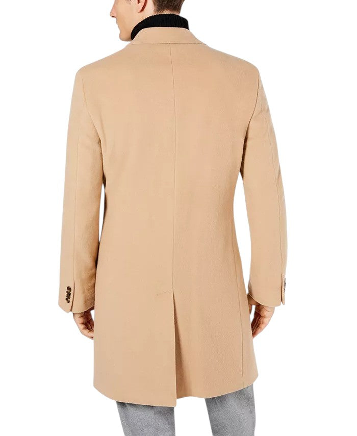 Nautica Men's Barge Classic Fit Wool Cashmere Blend Solid Overcoat 38R Camel