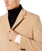Nautica Men's Barge Classic Fit Wool Cashmere Blend Solid Overcoat 38R Camel