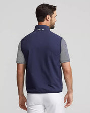 Polo Ralph Lauren RLX Mens Hybrid Cotton Stretch Full Zip Vest Blue White XXL