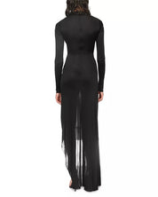 David Koma Womens Metallic Trim Ruched Gown Dress Size UK 14 / US 10 Black