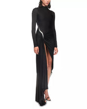 David Koma Womens Metallic Trim Ruched Gown Dress Size UK 14 / US 10 Black