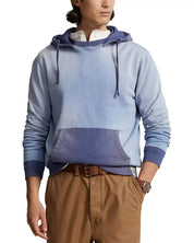 Polo Ralph Lauren Mens Cotton Fleece Two Tone Hoodie Sweatshirt Medium Blue