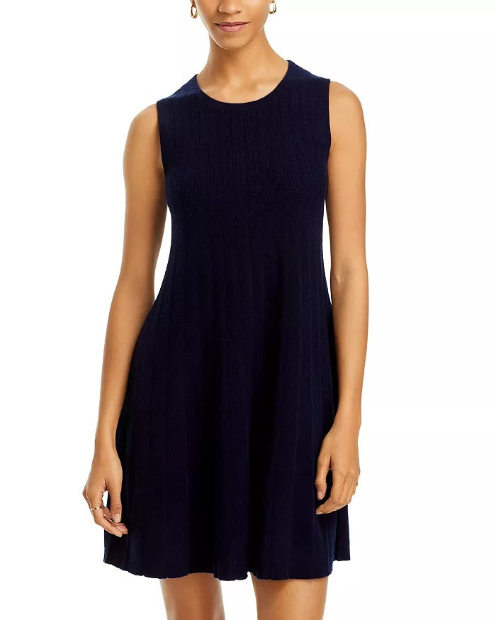 Private Label Womens Cashmere Short Cashmere Dress Size Large Navy Blue