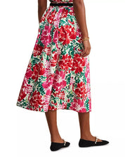 Vineyard Vines Cotton & Silk Midi Skirt Size Large Red Floral