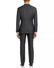 Canali Mens Siena Sharkskin Classic Fit Suit Size US 44L 36 Waist Charcoal Grey