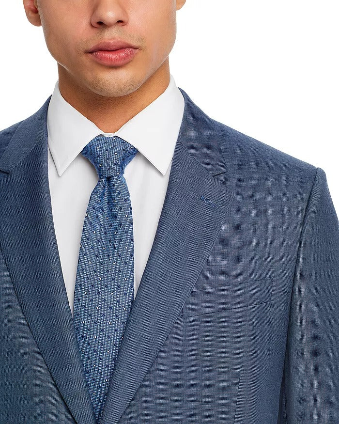 Paul Smith Soho Sharkskin Extra Slim Fit Suit Jacket EU 52R US 42R Blue Wool