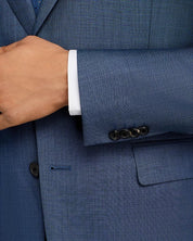 Paul Smith Soho Sharkskin Extra Slim Fit Suit Jacket EU 52R US 42R Blue Wool