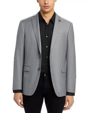 John Varvatos Mens Slim fit Wool Sport Coat Blazer 46 R Grey Solid