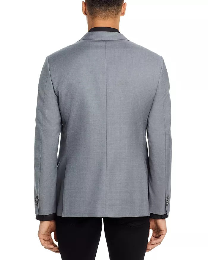 John Varvatos Mens Slim fit Wool Sport Coat Blazer 46 R Grey Solid