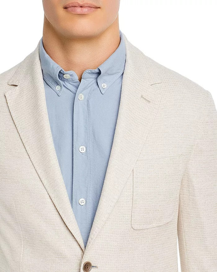 Canali Cotton & Linen Textured Jersey Regular Fit Sport Coat EU 50 US 40R Tan