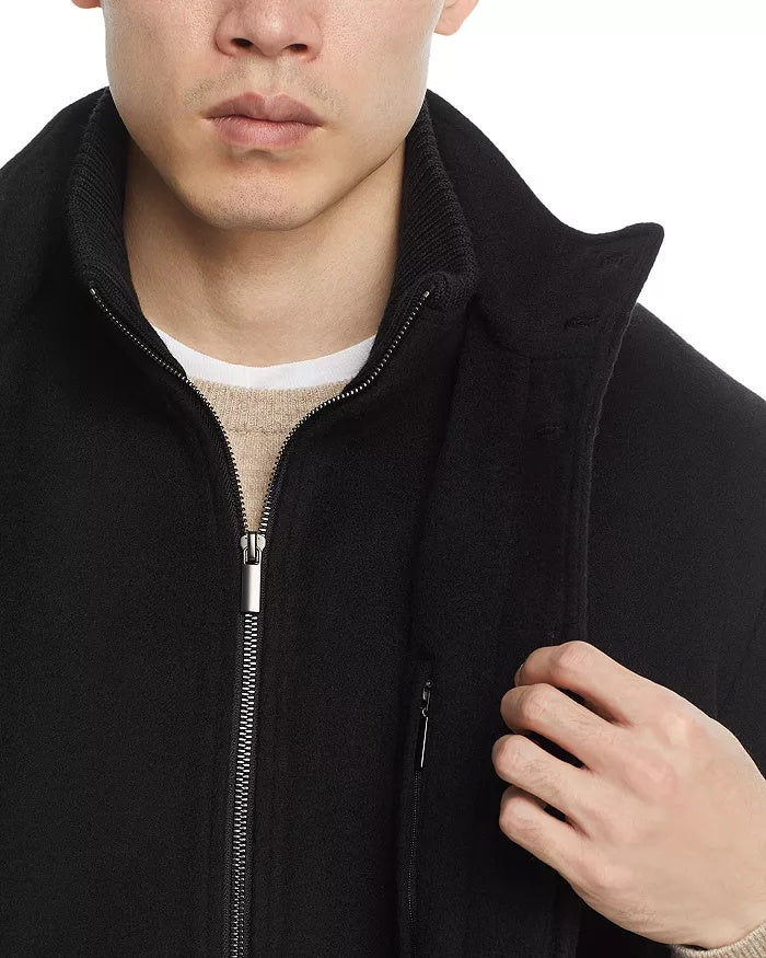 Cardinal of Canada Mont Royal Wool & Cashmere Regular Fit Car Coat Large Black