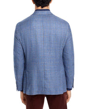 Hart Schaffner Marx New York Plaid Regular Fit Sport Coat 50R Blue Brown