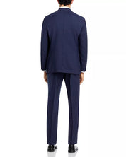 Hart Schaffner Marx New York Plaid Regular Fit Suit 42R / 36W Navy Blue