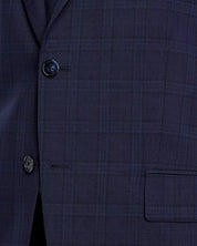 Hart Schaffner Marx New York Plaid Regular Fit Suit 40S / 33W Navy Blue