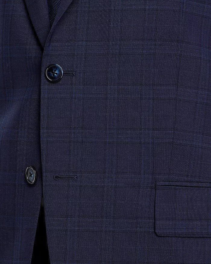Hart Schaffner Marx New York Plaid Regular Fit Suit 40S / 33W Navy Blue