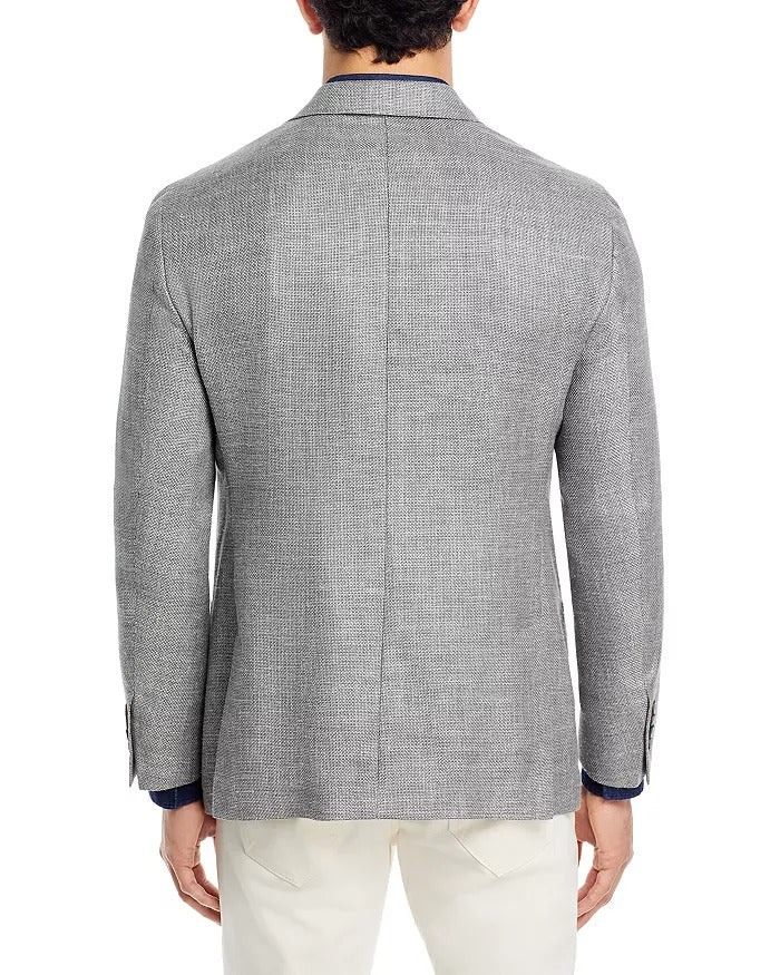 Hart Schaffner Marx Mens Solid Weave Regular Fit Sport Coat Blazer Grey 40R