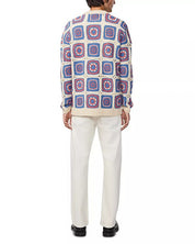 Nn07 Mens Loose fit Long Sleeve Crewneck Sweater Medium White Geometric