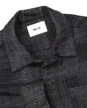 Nn07 Mens Regular fit Long Sleeve Button-Up Shirt Large Charcoal Grey Plaid