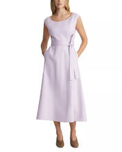 Lafayette 148 New York Belted Fit and Flare Dress Size 14 Dried Blossom Purple