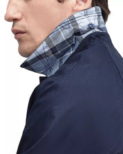 Barbour Mens Rokig Button Front Overcoat Jacket Large Navy Blue