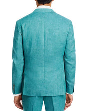 Robert Graham Mens Delave Linen Slim Fit Suit Jacket Sport Coat 38R Teal Green