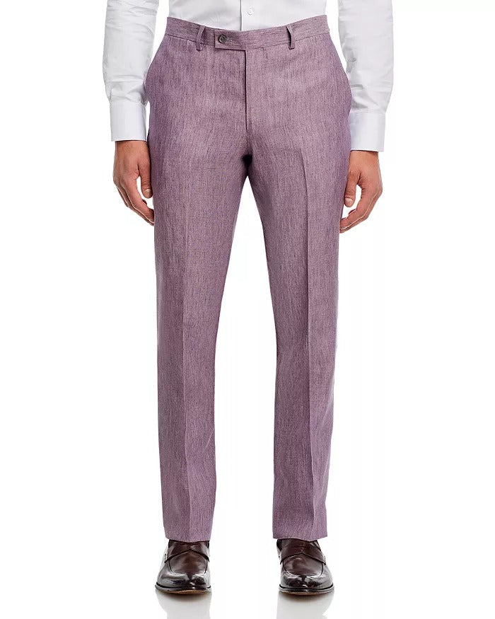 Robert Graham Mens Delave Slim Fit Linen Suit Dress Pants Size 36 Purple