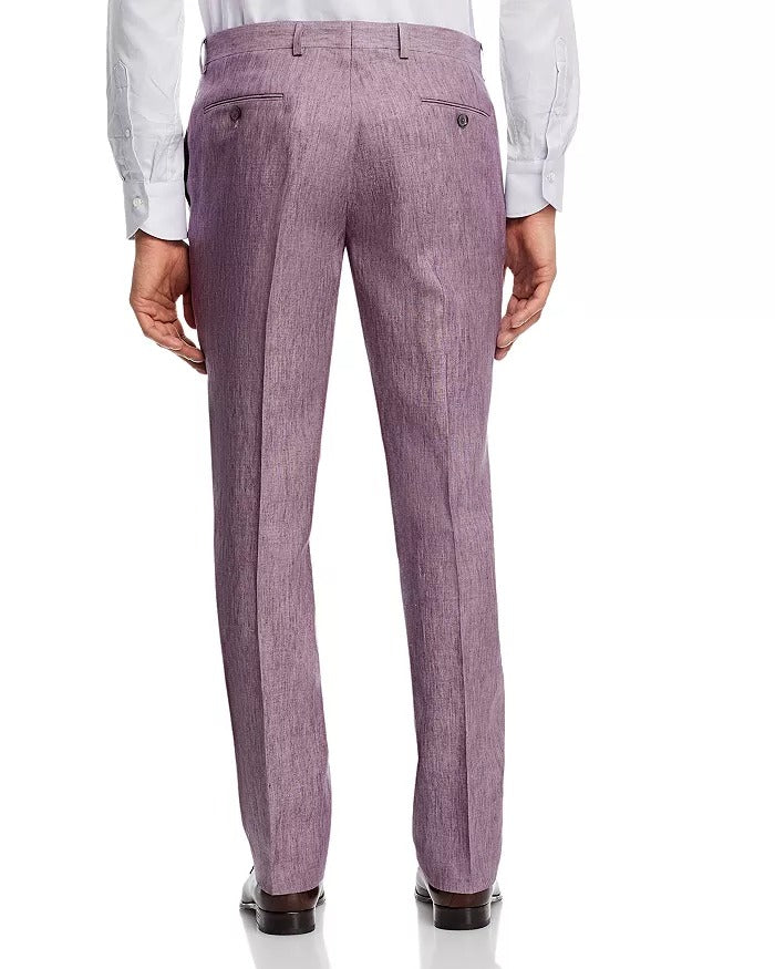 Robert Graham Mens Delave Slim Fit Linen Suit Dress Pants Size 33 Purple