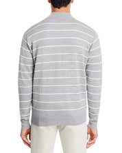 Peter Millar Mens Classic fit Quarter zip Sweater Small Crew Neck Grey Striped
