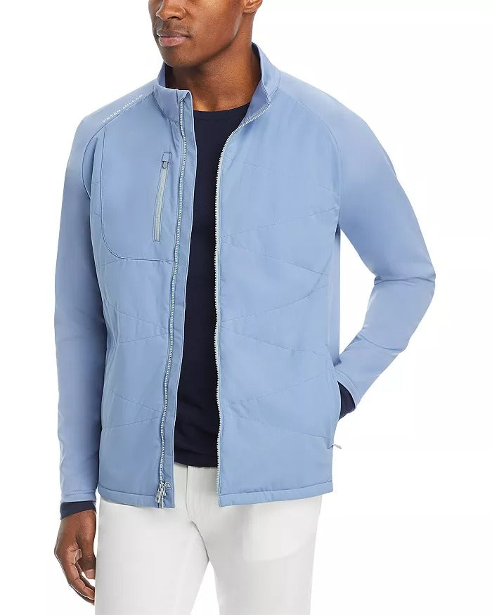 Peter Millar Mens Regular fit Quilted Hybrid Coat XXL Blue Solid Waterproof