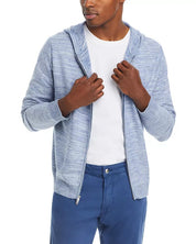 Peter Millar Mens Classic fit Long Sleeve Full Zip Sweater Large Blue Hooded